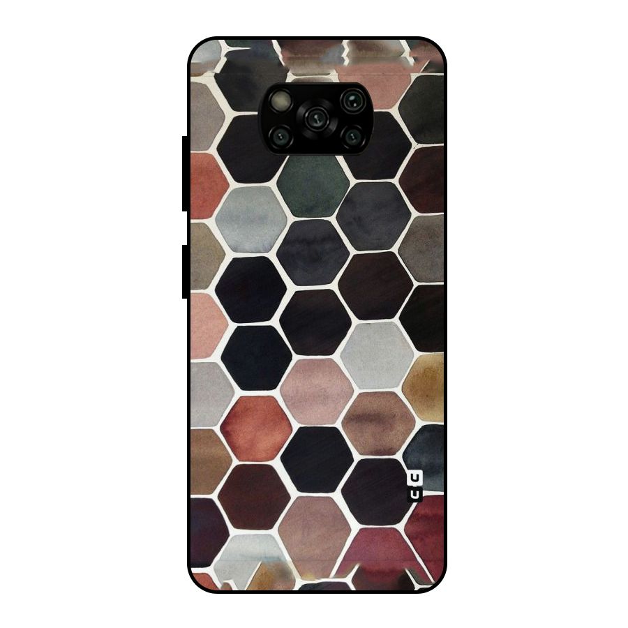 Elite Pastel Hexagons Metal Back Case for Poco X3