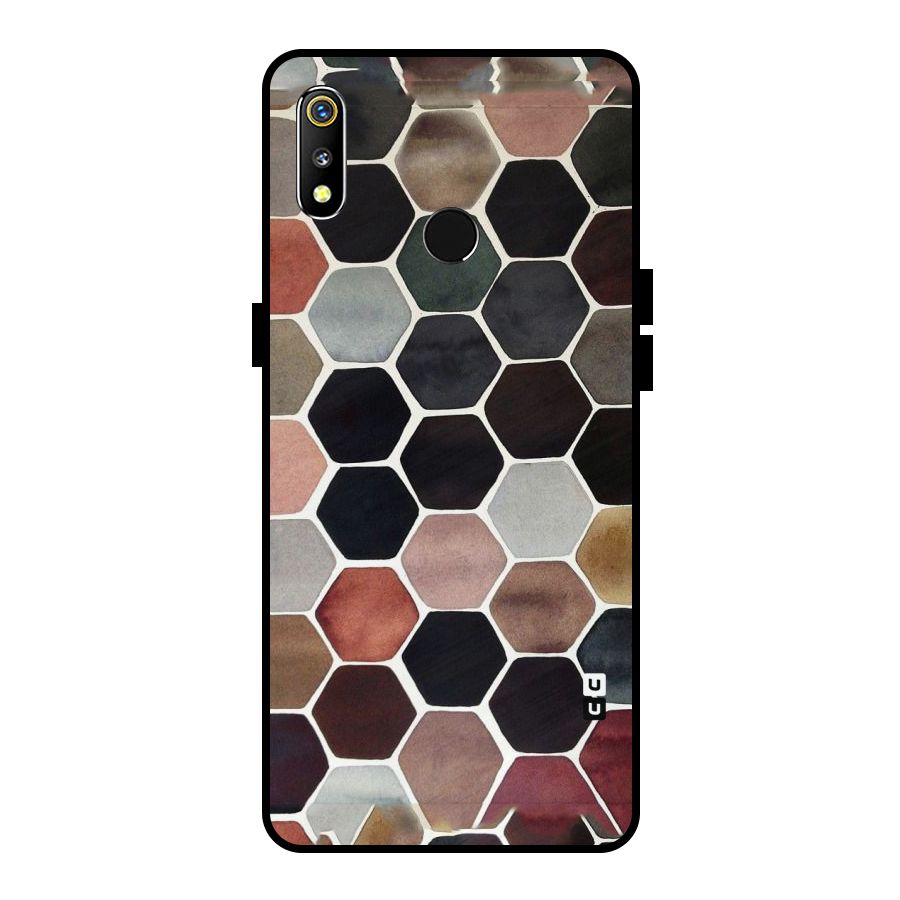 Elite Pastel Hexagons Metal Back Case for Realme 3