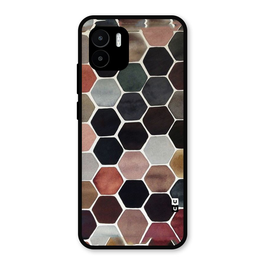 Elite Pastel Hexagons Metal Back Case for Redmi A2