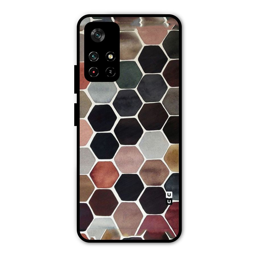 Elite Pastel Hexagons Metal Back Case for Redmi Note 11T 5G