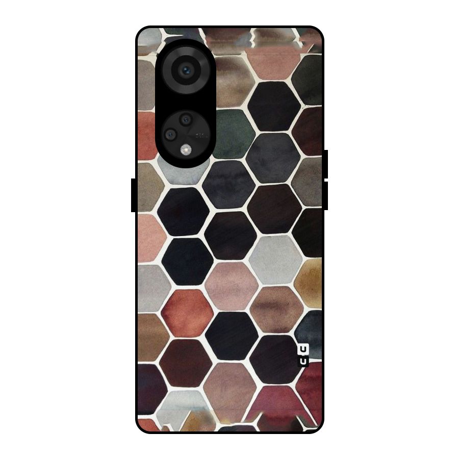 Elite Pastel Hexagons Metal Back Case for Reno8 T 5G