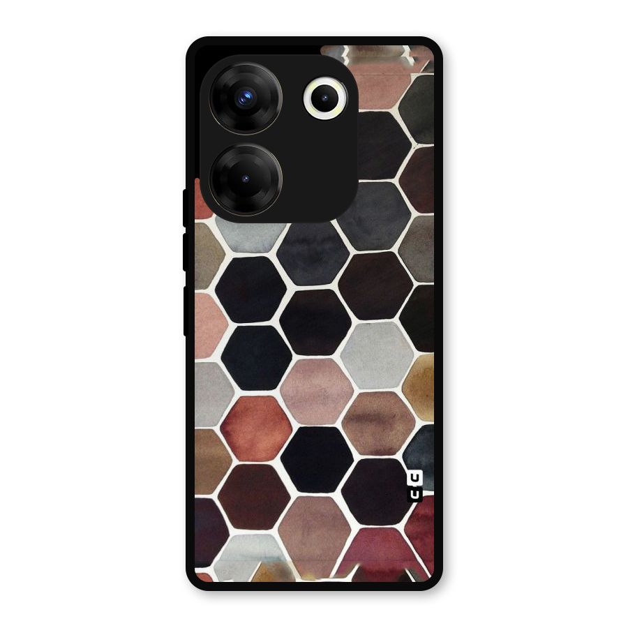 Elite Pastel Hexagons Metal Back Case for Tecno Camon 20