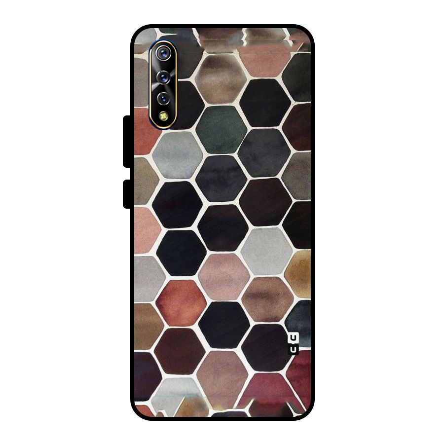 Elite Pastel Hexagons Metal Back Case for Vivo S1
