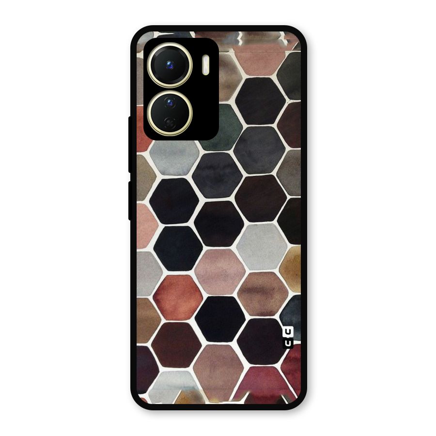 Elite Pastel Hexagons Metal Back Case for Vivo T2x