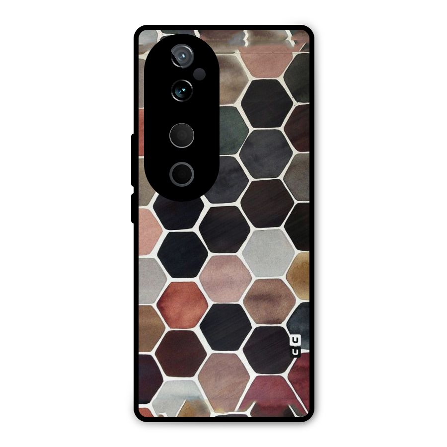 Elite Pastel Hexagons Metal Back Case for Vivo T3 Ultra
