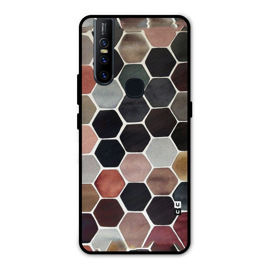 Elite Pastel Hexagons Metal Back Case for Vivo V15