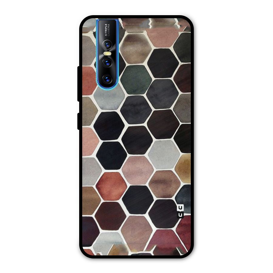 Elite Pastel Hexagons Metal Back Case for Vivo V15 Pro