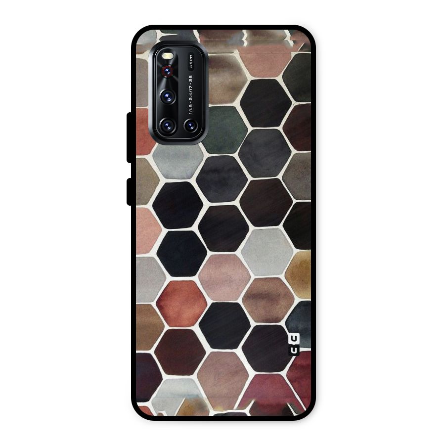 Elite Pastel Hexagons Metal Back Case for Vivo V19