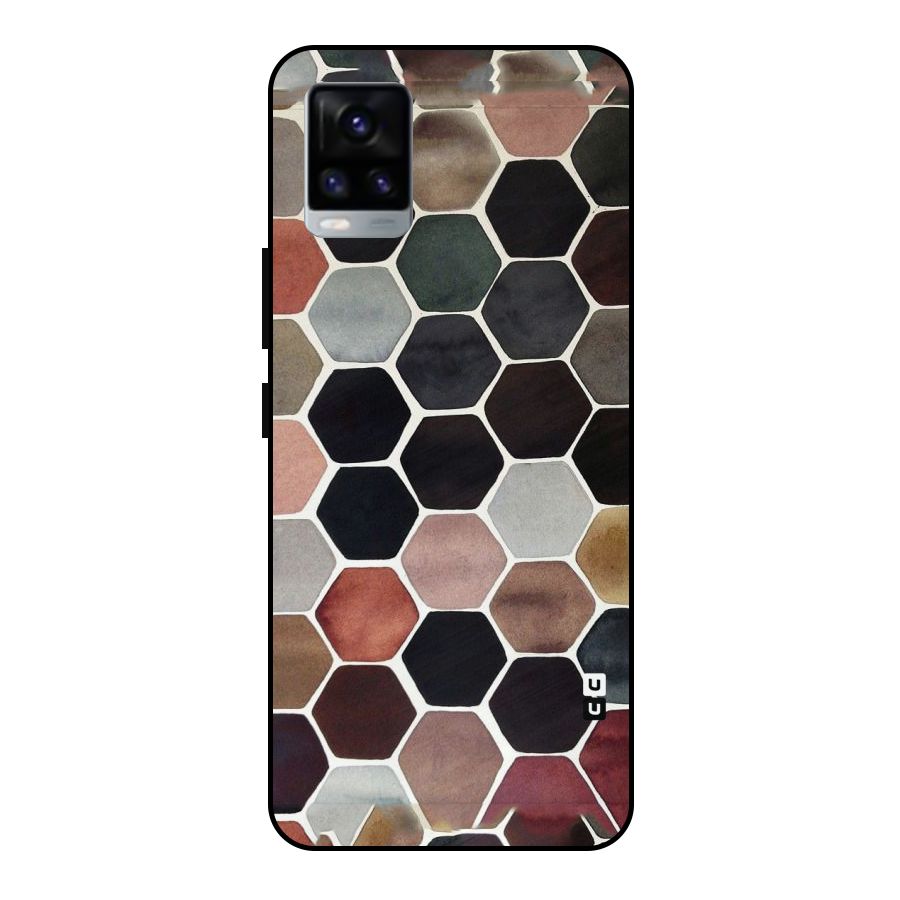 Elite Pastel Hexagons Metal Back Case for Vivo V20