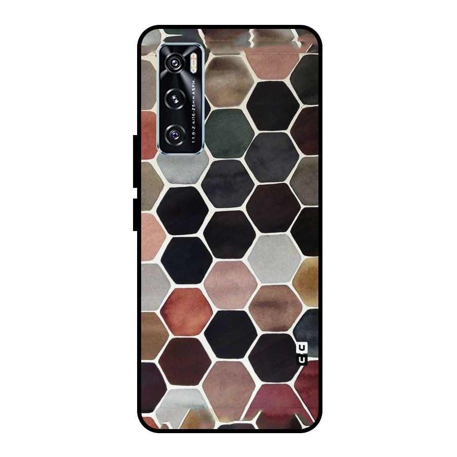 Elite Pastel Hexagons Metal Back Case for Vivo V20 SE