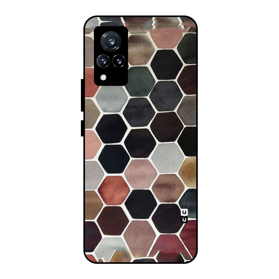 Elite Pastel Hexagons Metal Back Case for Vivo V21 5G