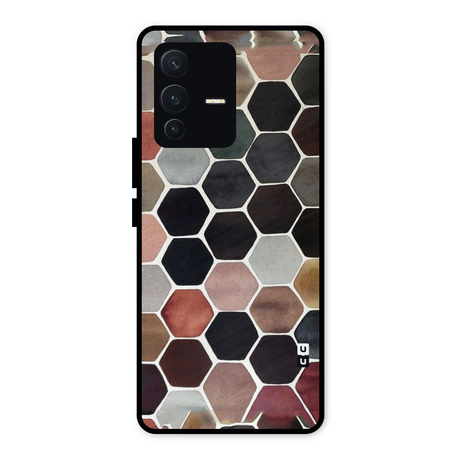 Elite Pastel Hexagons Metal Back Case for Vivo V23 5G