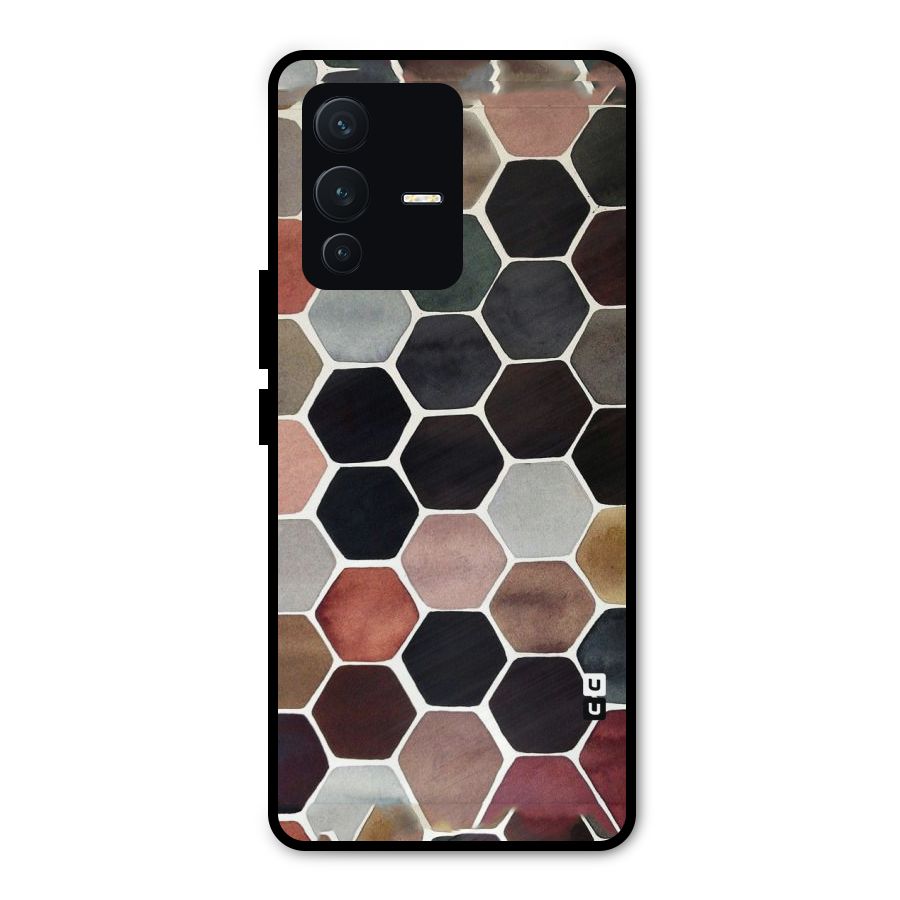 Elite Pastel Hexagons Metal Back Case for Vivo V23 Pro
