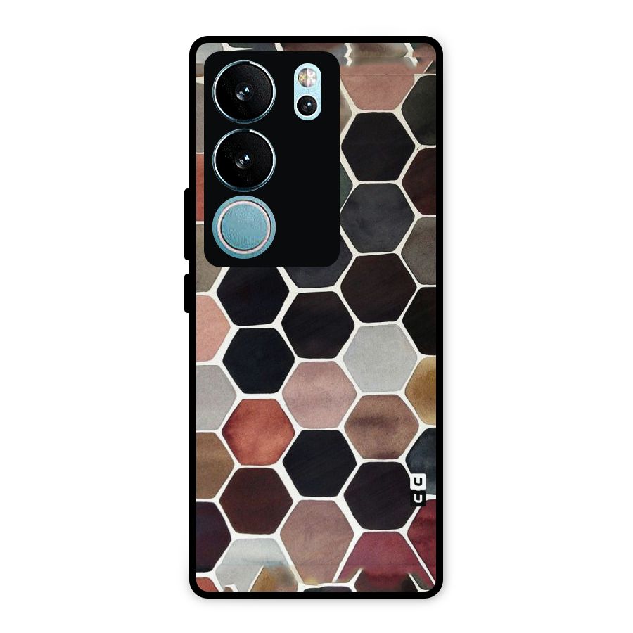 Elite Pastel Hexagons Metal Back Case for Vivo V29 Pro