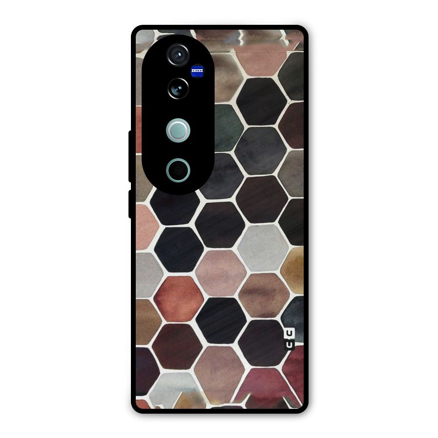 Elite Pastel Hexagons Metal Back Case for Vivo V40