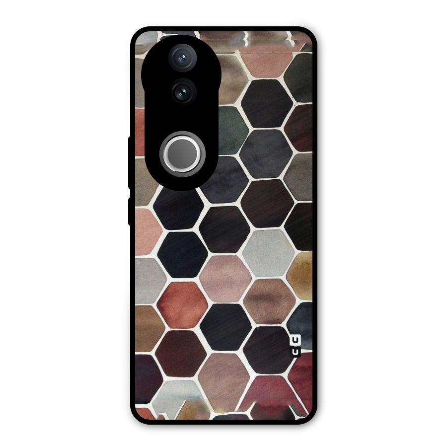 Elite Pastel Hexagons Metal Back Case for Vivo V50e