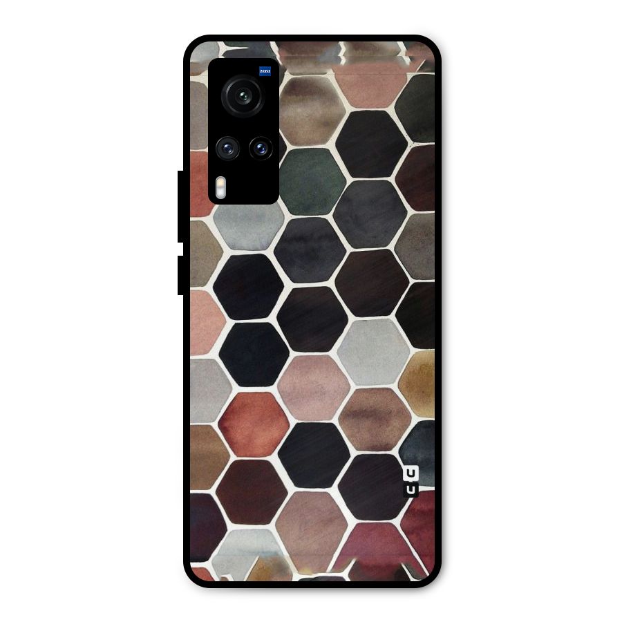 Elite Pastel Hexagons Metal Back Case for Vivo X60