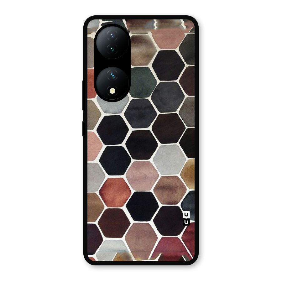Elite Pastel Hexagons Metal Back Case for Vivo Y100a