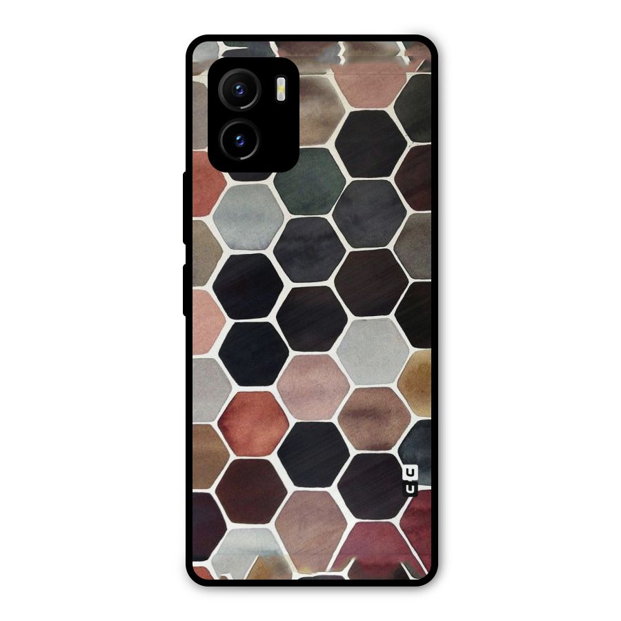 Elite Pastel Hexagons Metal Back Case for Vivo Y15s