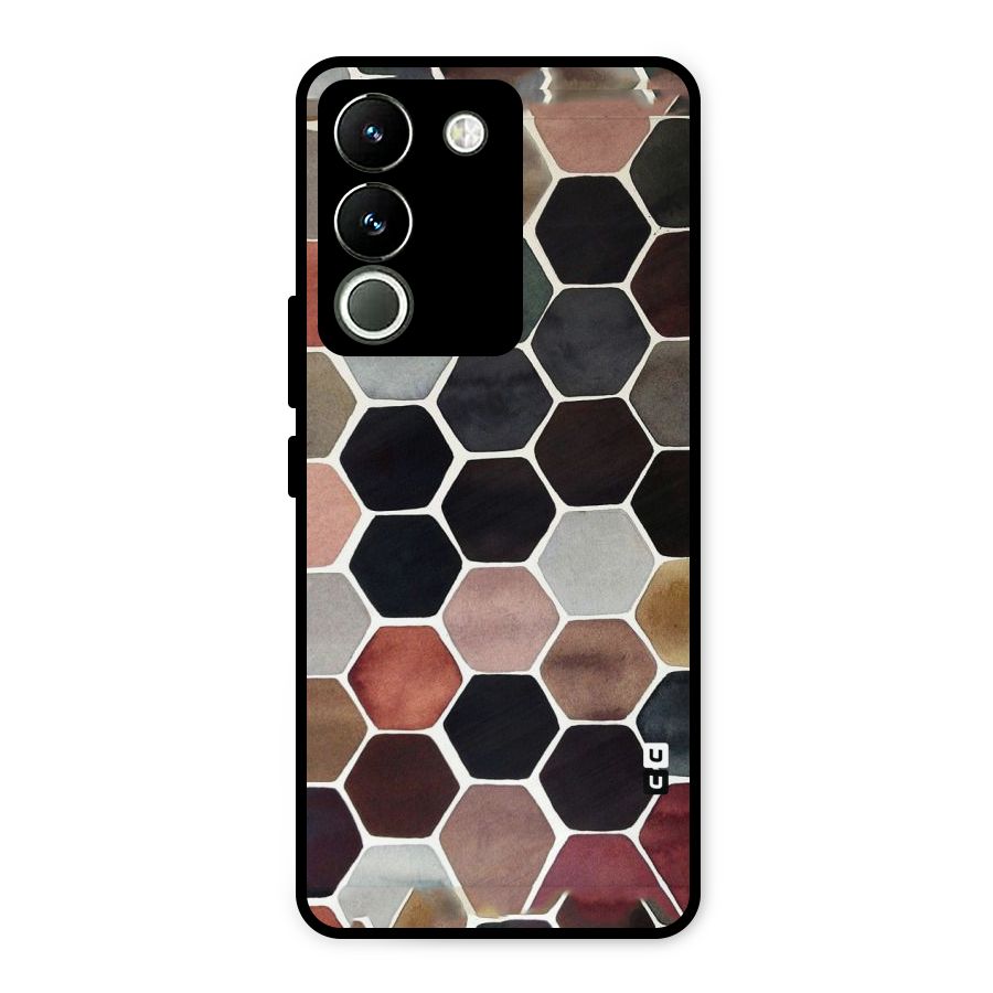 Elite Pastel Hexagons Metal Back Case for Vivo Y200