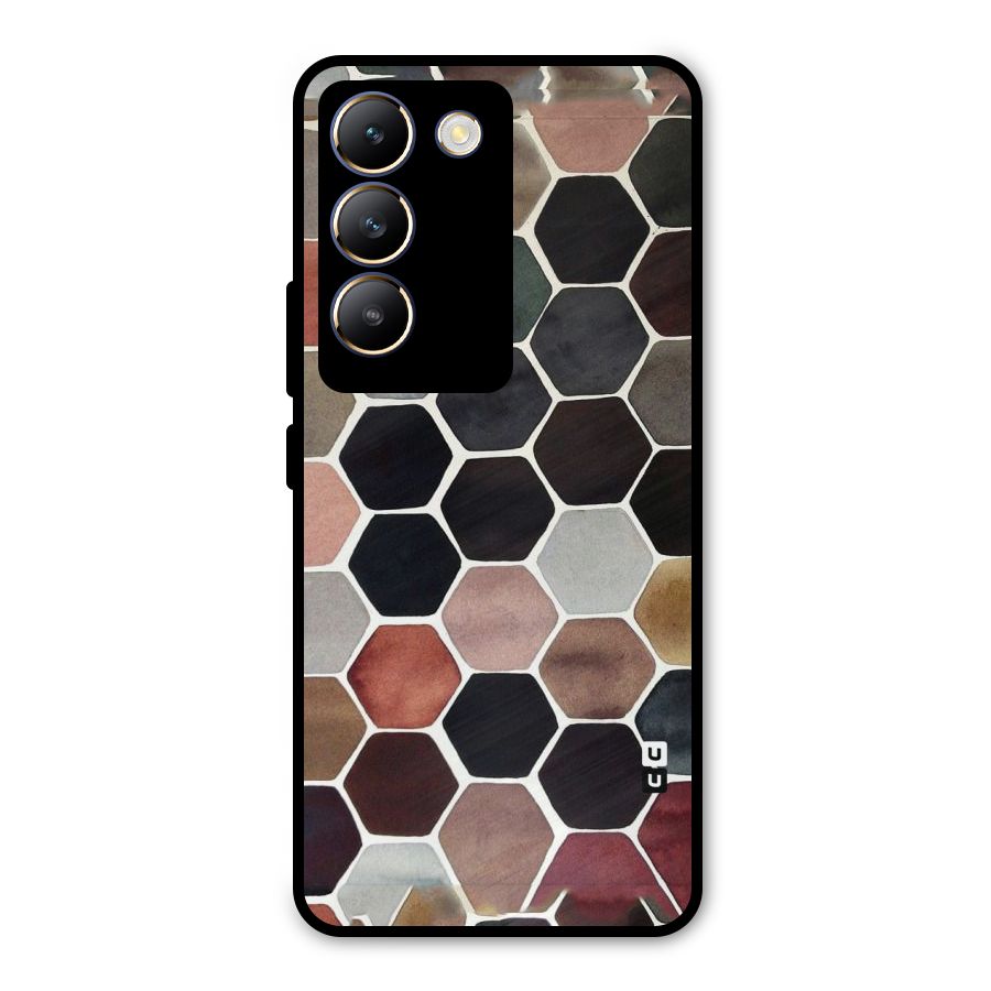 Elite Pastel Hexagons Metal Back Case for Vivo Y200e