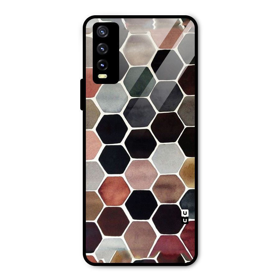 Elite Pastel Hexagons Metal Back Case for Vivo Y20g