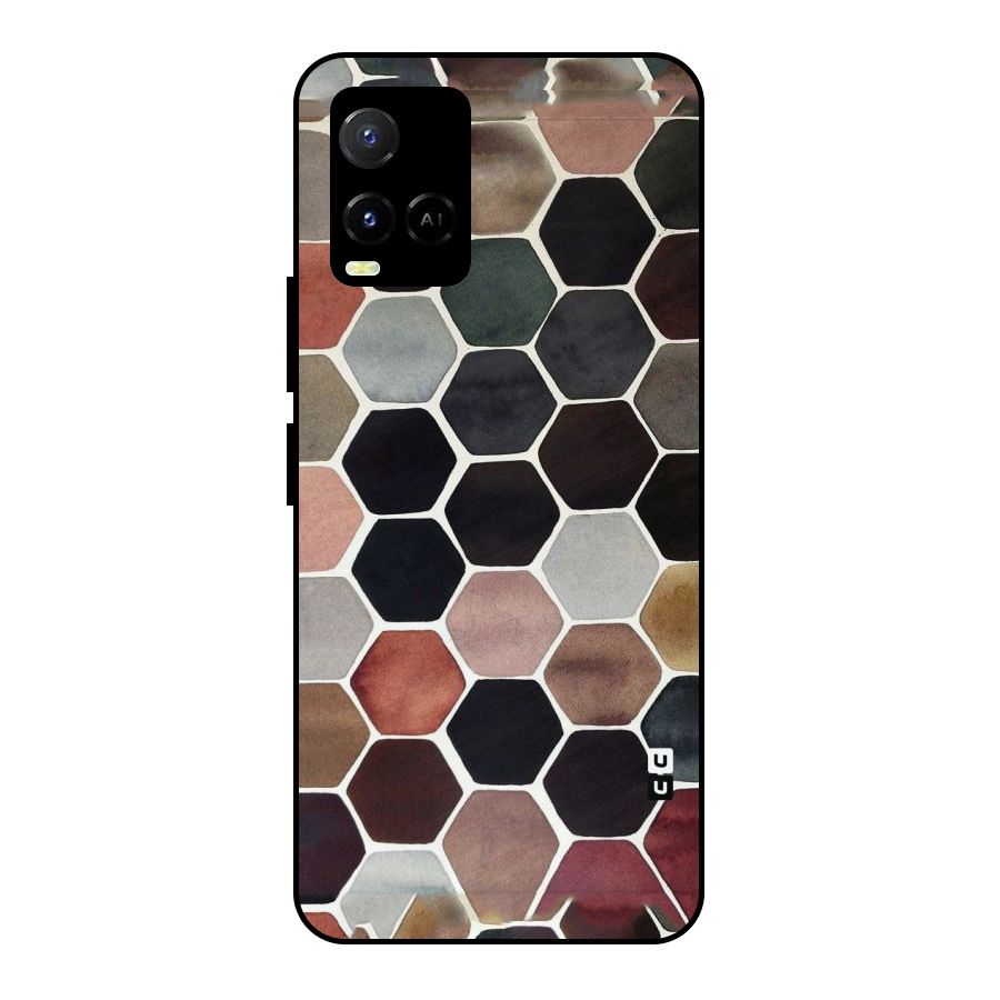Elite Pastel Hexagons Metal Back Case for Vivo Y21