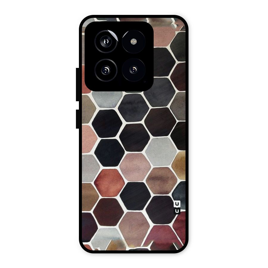 Elite Pastel Hexagons Metal Back Case for Xiaomi 14