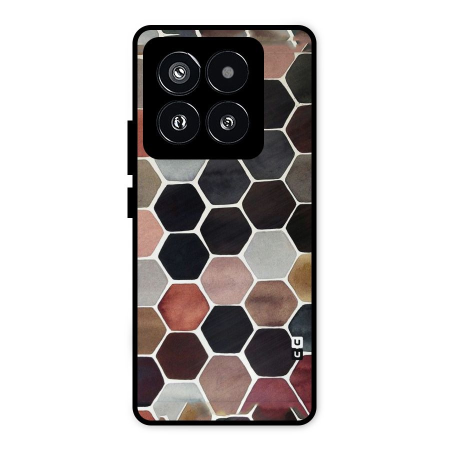 Elite Pastel Hexagons Metal Back Case for Xiaomi 14 Pro