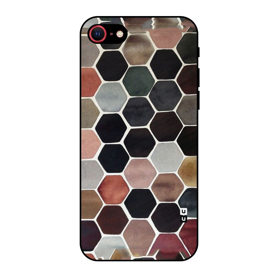 Elite Pastel Hexagons Metal Back Case for iPhone SE 2022