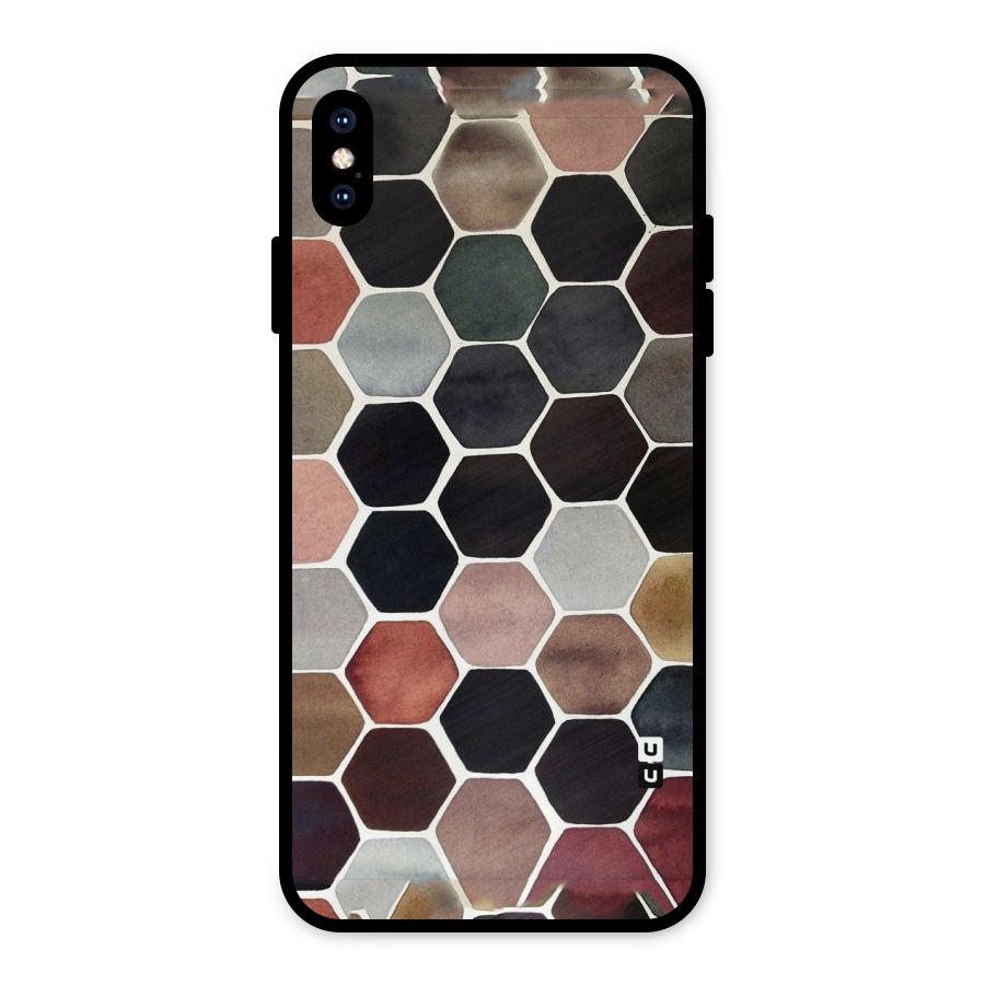 Elite Pastel Hexagons Metal Back Case for iPhone XS Max