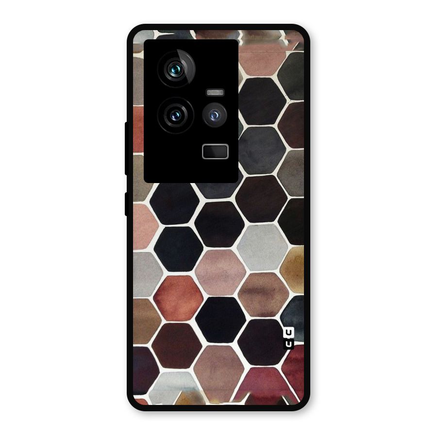 Elite Pastel Hexagons Metal Back Case for iQOO 11 5G