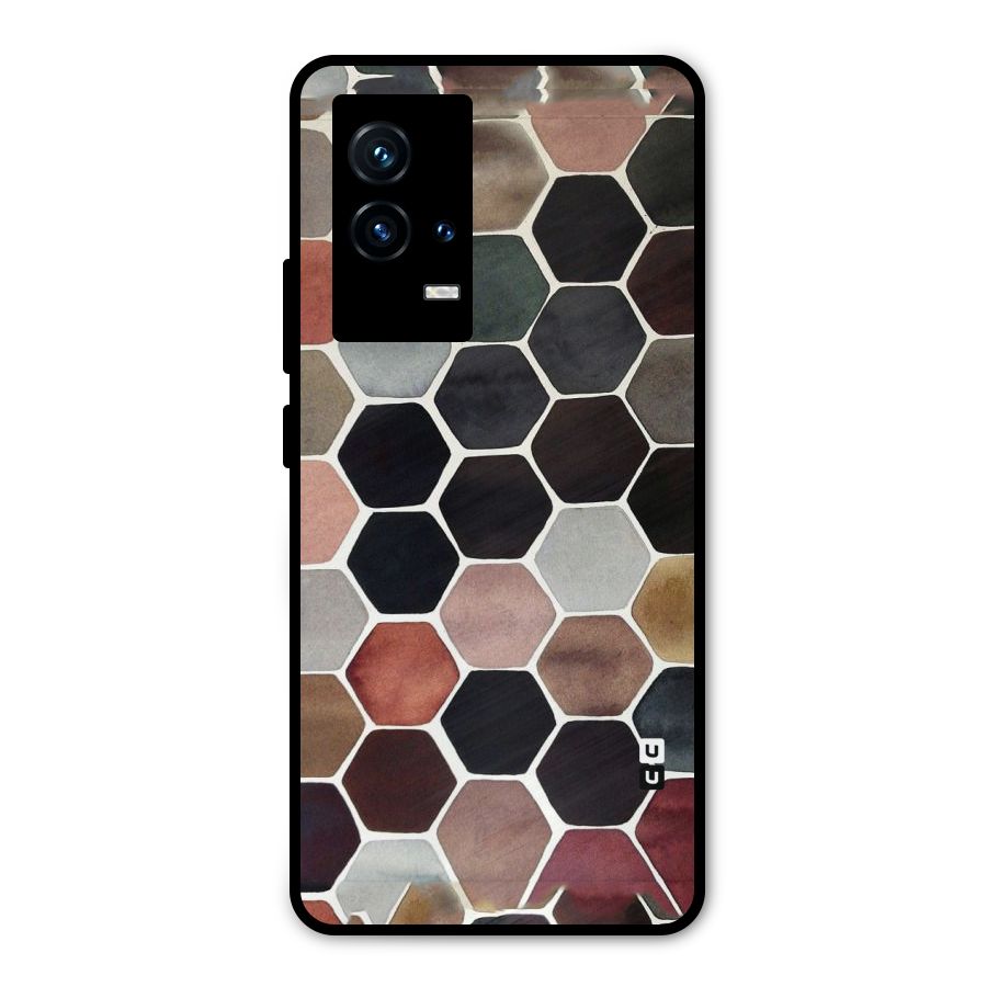 Elite Pastel Hexagons Metal Back Case for iQOO 9 5G