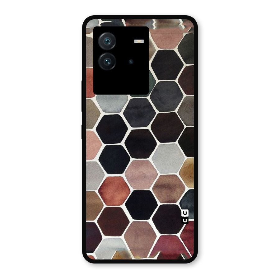 Elite Pastel Hexagons Metal Back Case for iQOO Neo 6 5G