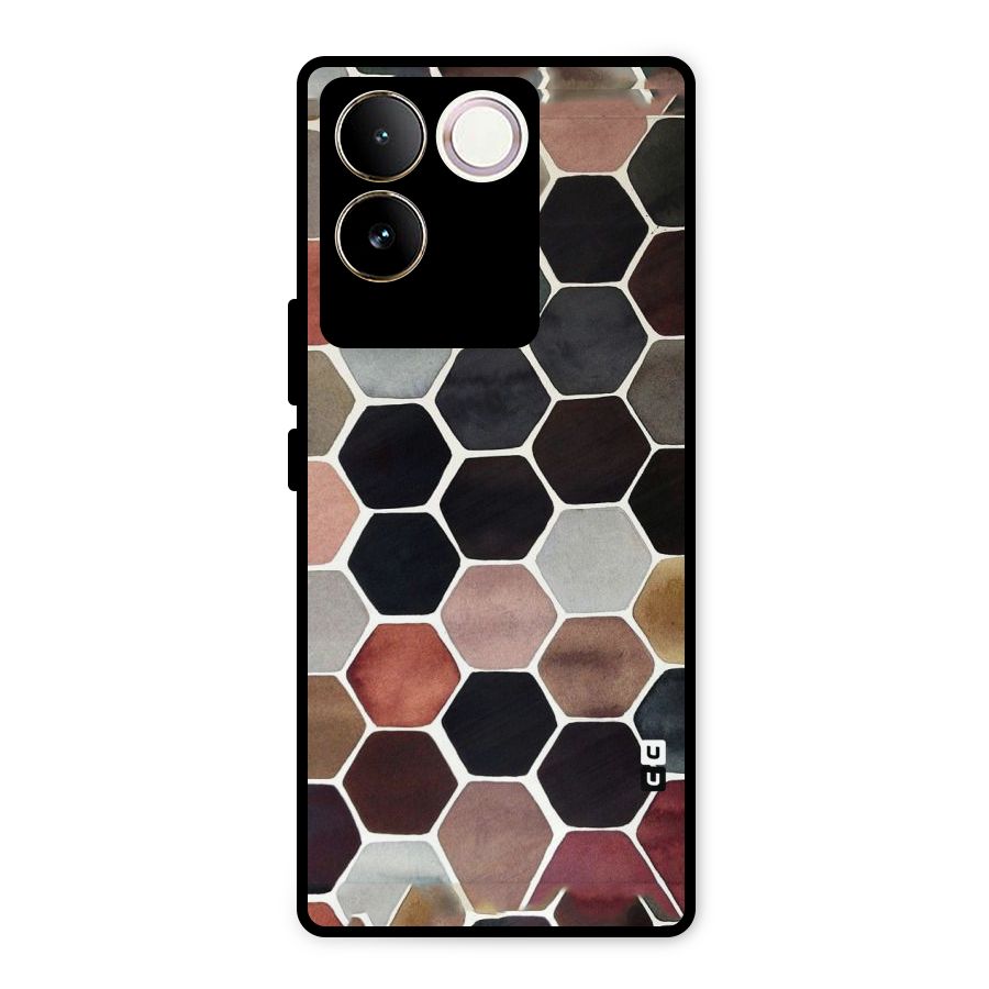 Elite Pastel Hexagons Metal Back Case for iQOO Z7 Pro