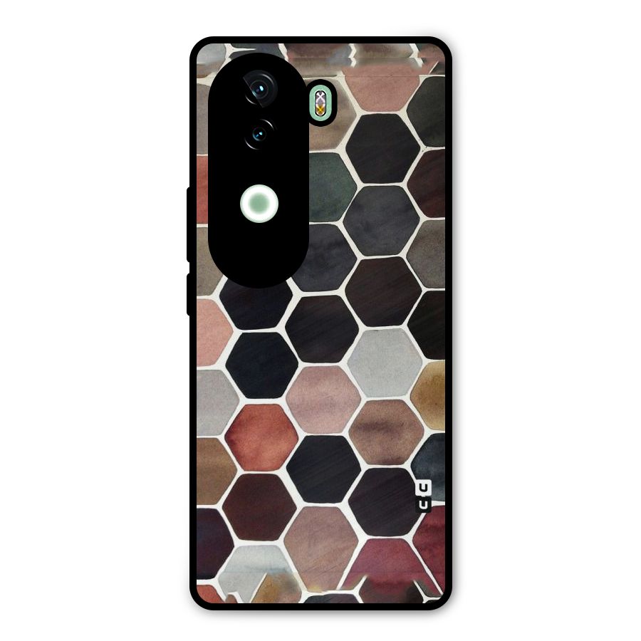 Elite Pastel Hexagons Metal Back Case for iQOO Z9s