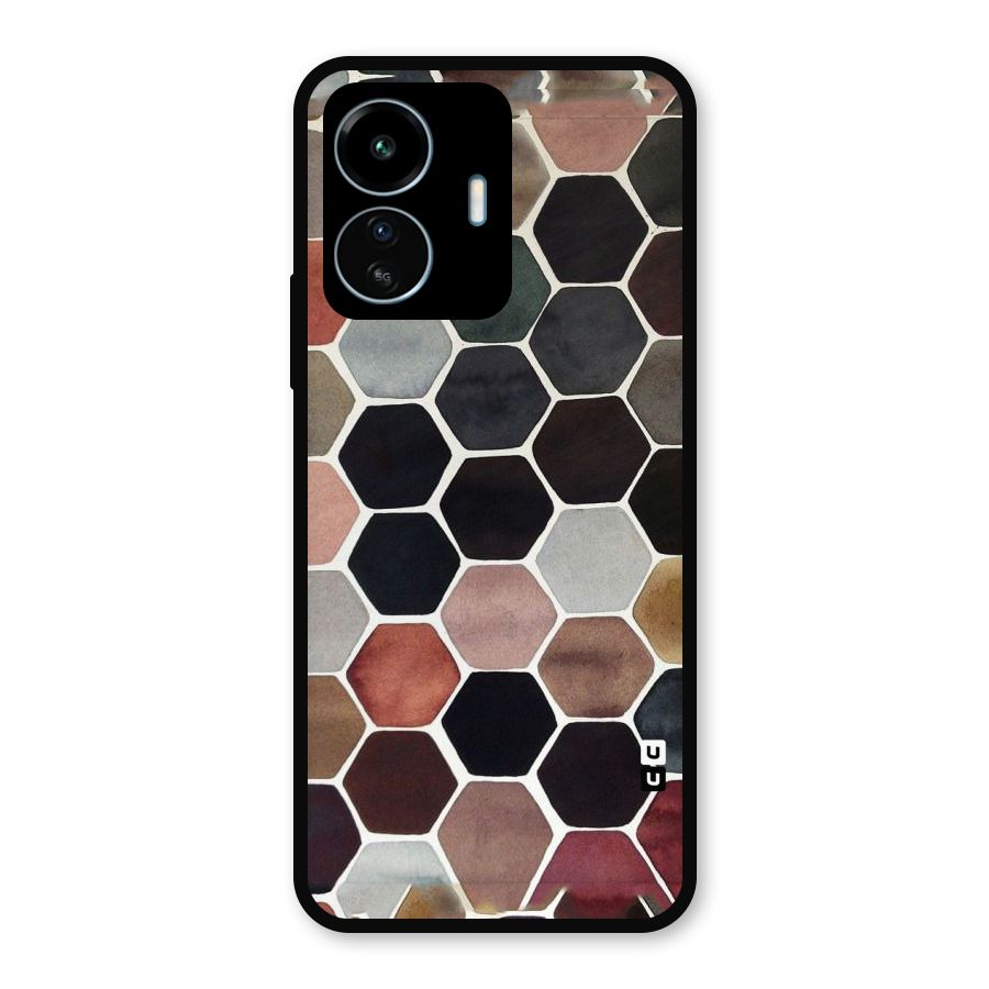 Elite Pastel Hexagons Metal Back Case for vivo iQOO Z6 Lite 5G