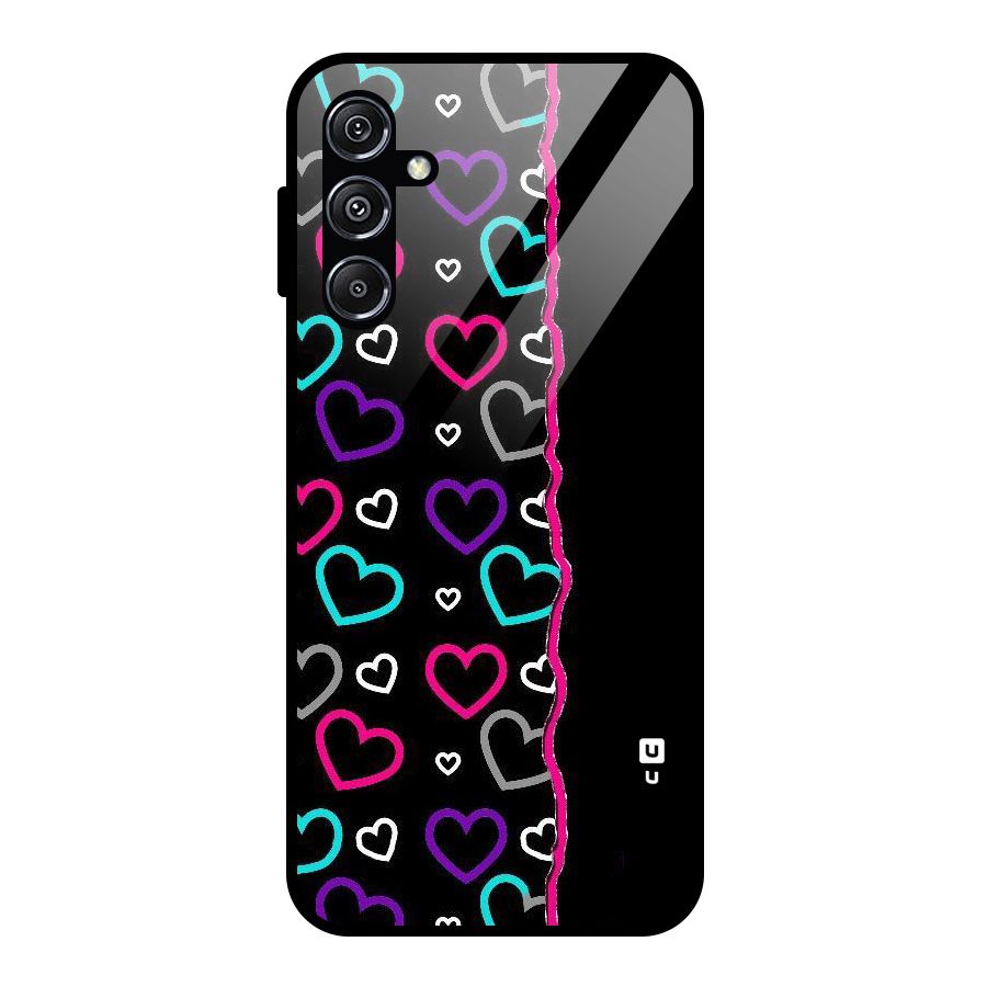 Empty Hearts Glass Back Case for Galaxy M34 5G