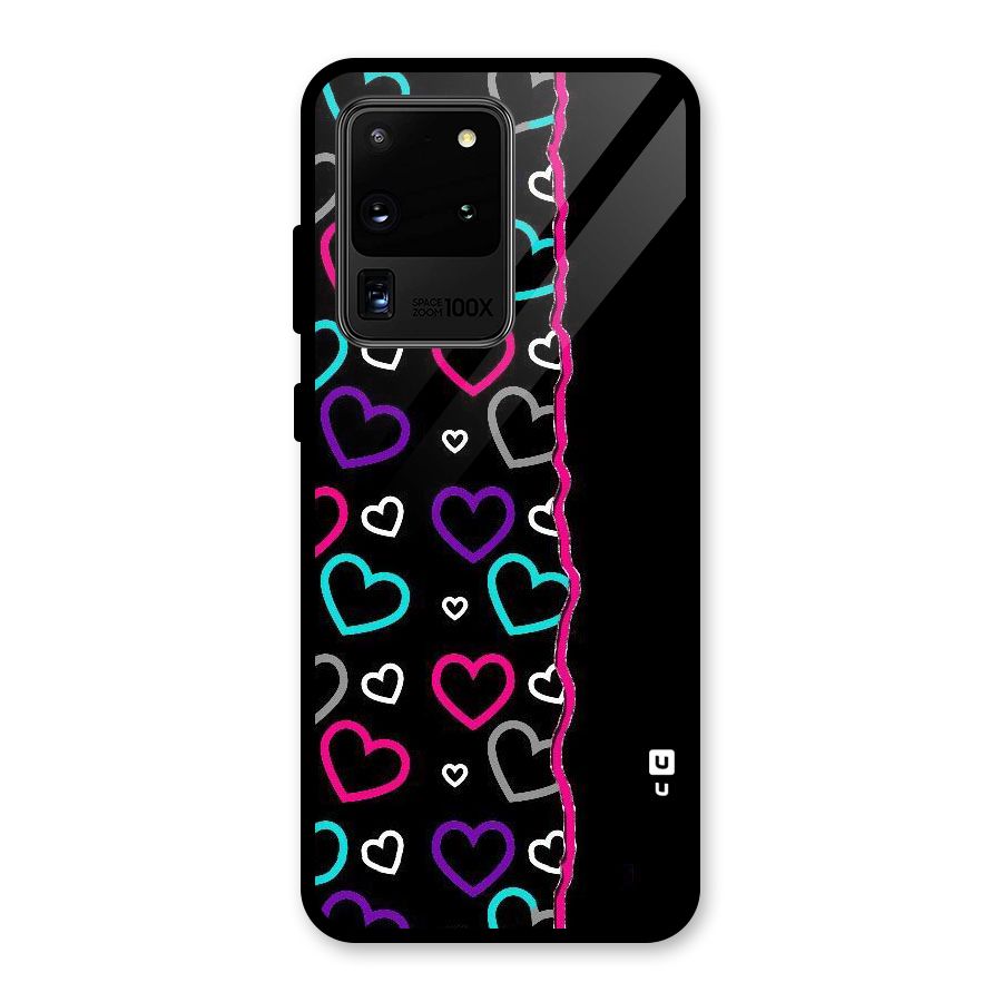 Empty Hearts Glass Back Case for Galaxy S20 Ultra