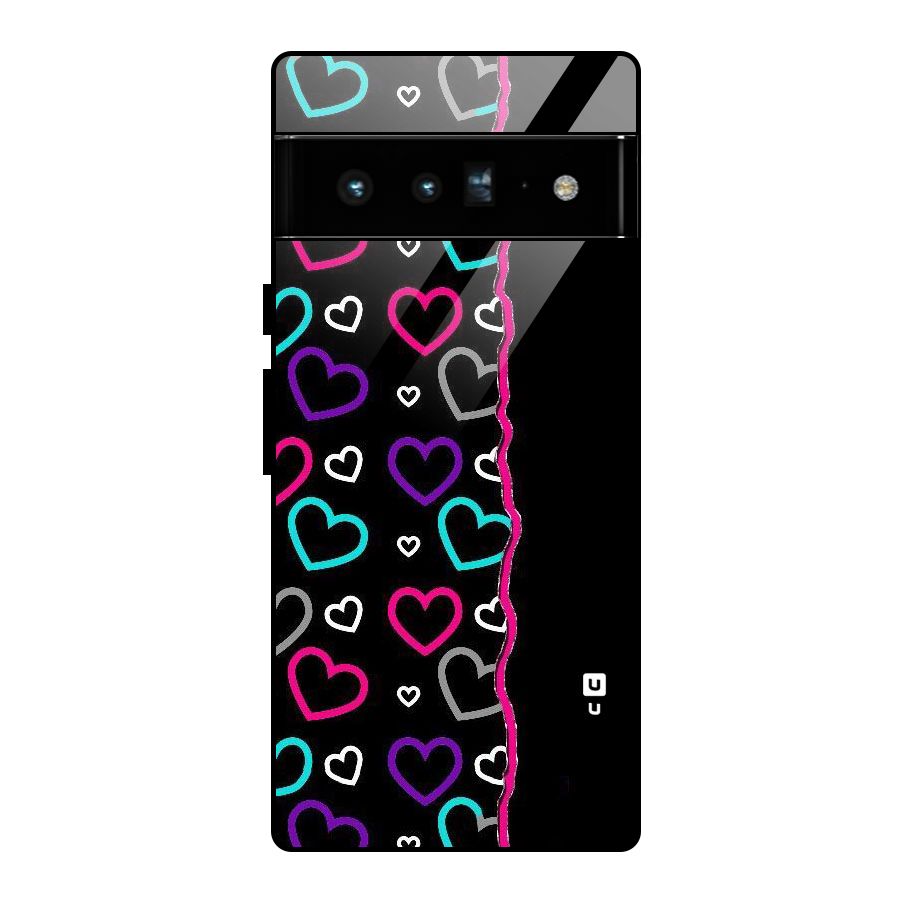 Empty Hearts Glass Back Case for Google Pixel 6 Pro