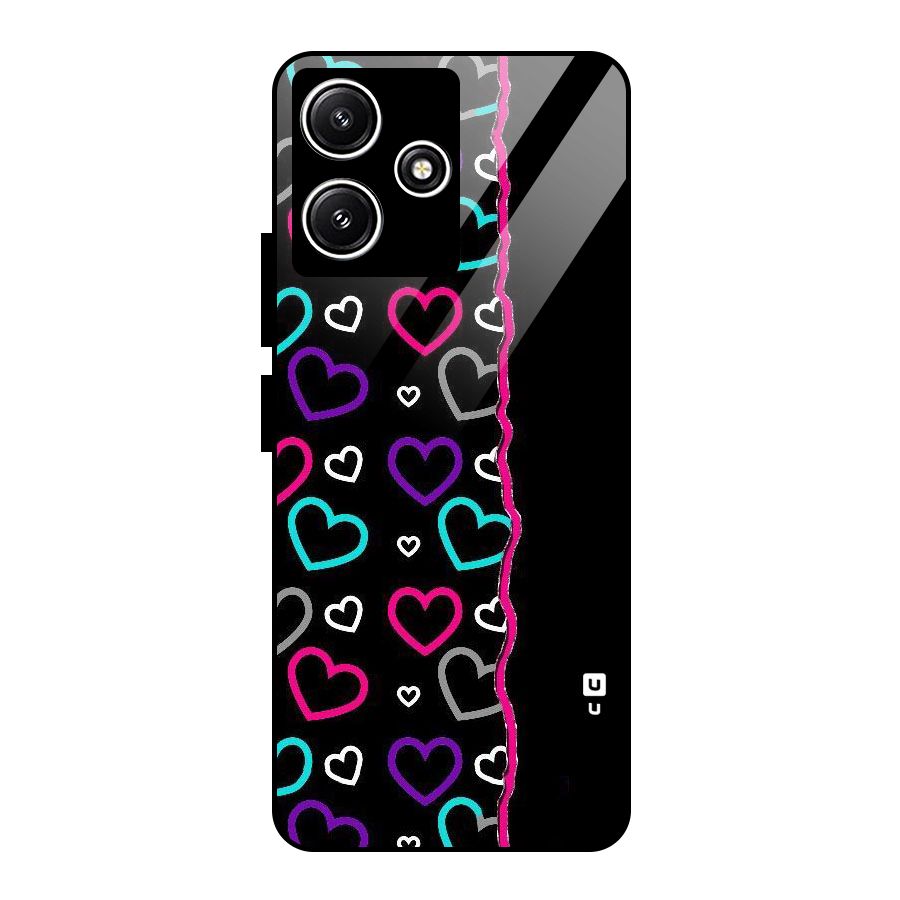 Empty Hearts Glass Back Case for Poco M6 Pro
