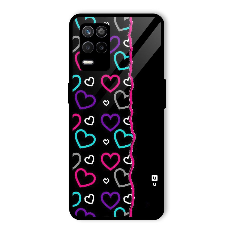 Empty Hearts Glass Back Case for Realme 8s 5G