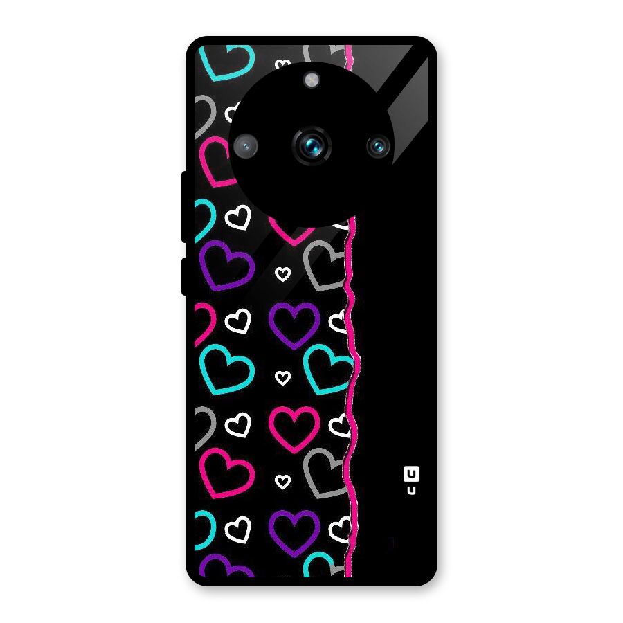Empty Hearts Glass Back Case for Realme Narzo 60 Pro