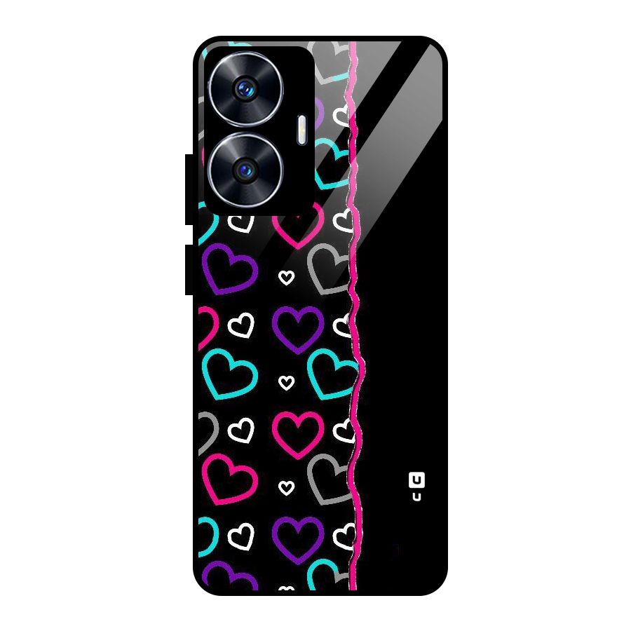 Empty Hearts Glass Back Case for Realme Narzo N55