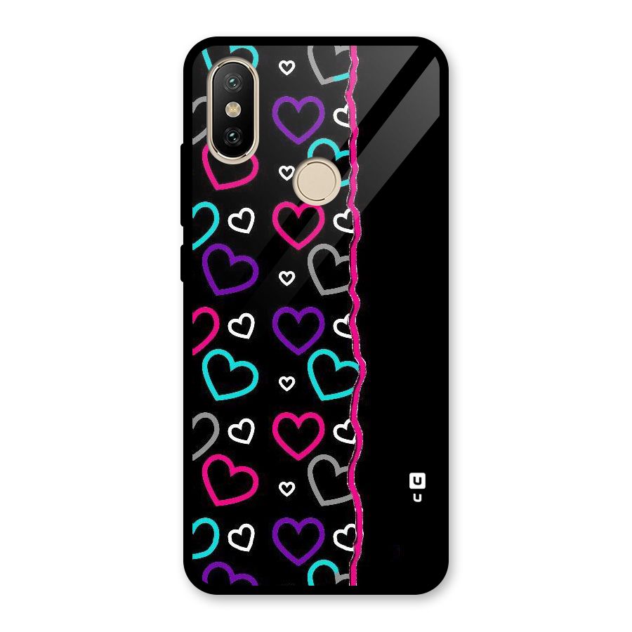 Empty Hearts Glass Back Case for Redmi A1