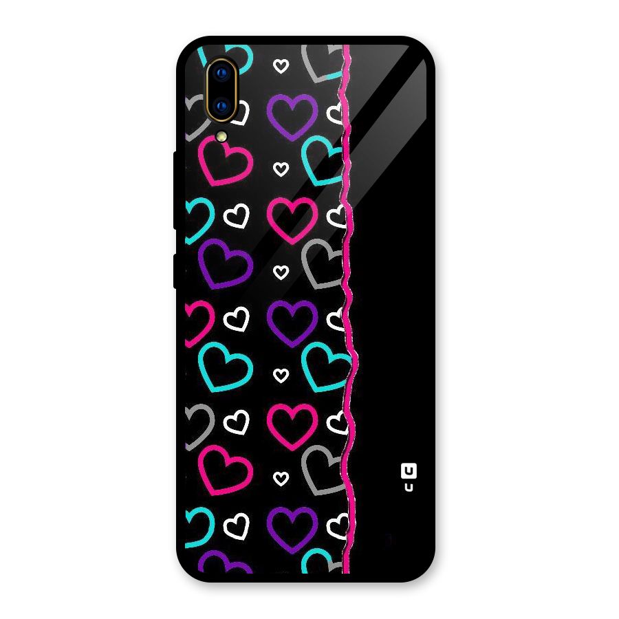Empty Hearts Glass Back Case for Vivo V11 Pro