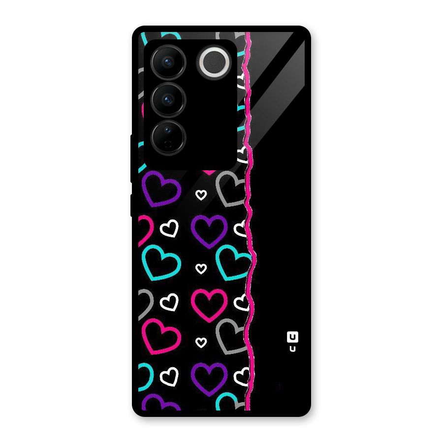 Empty Hearts Glass Back Case for Vivo V27