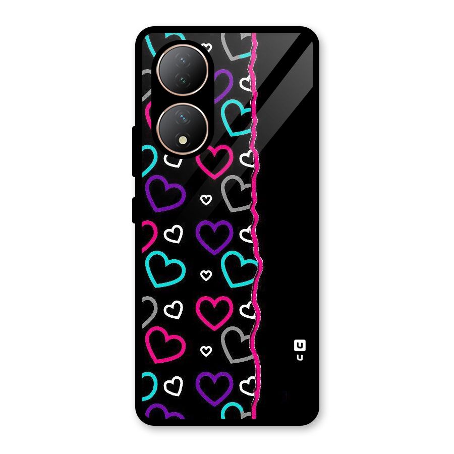Empty Hearts Glass Back Case for Vivo Y100A