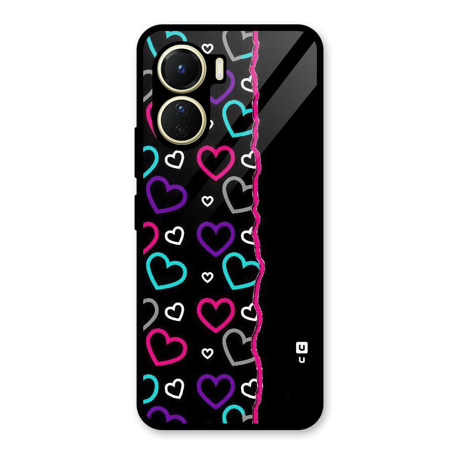 Empty Hearts Glass Back Case for Vivo Y16