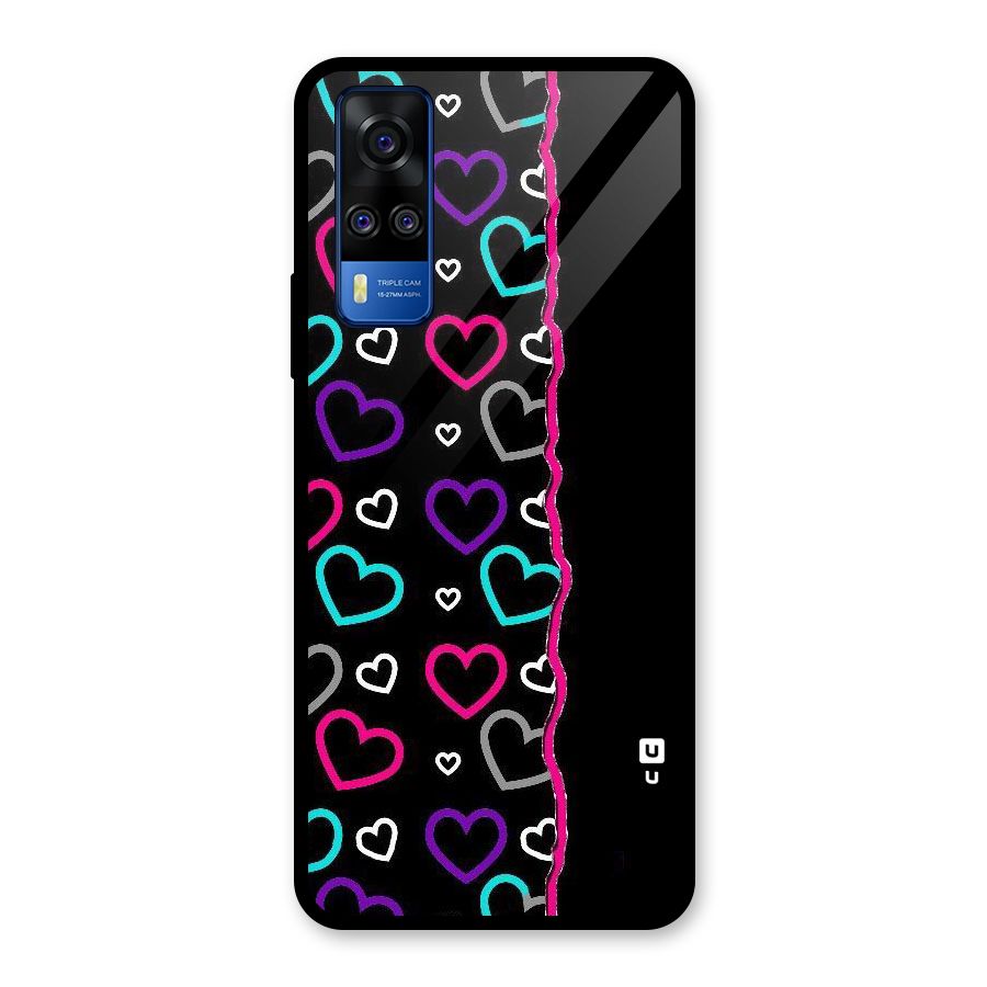 Empty Hearts Glass Back Case for Vivo Y31